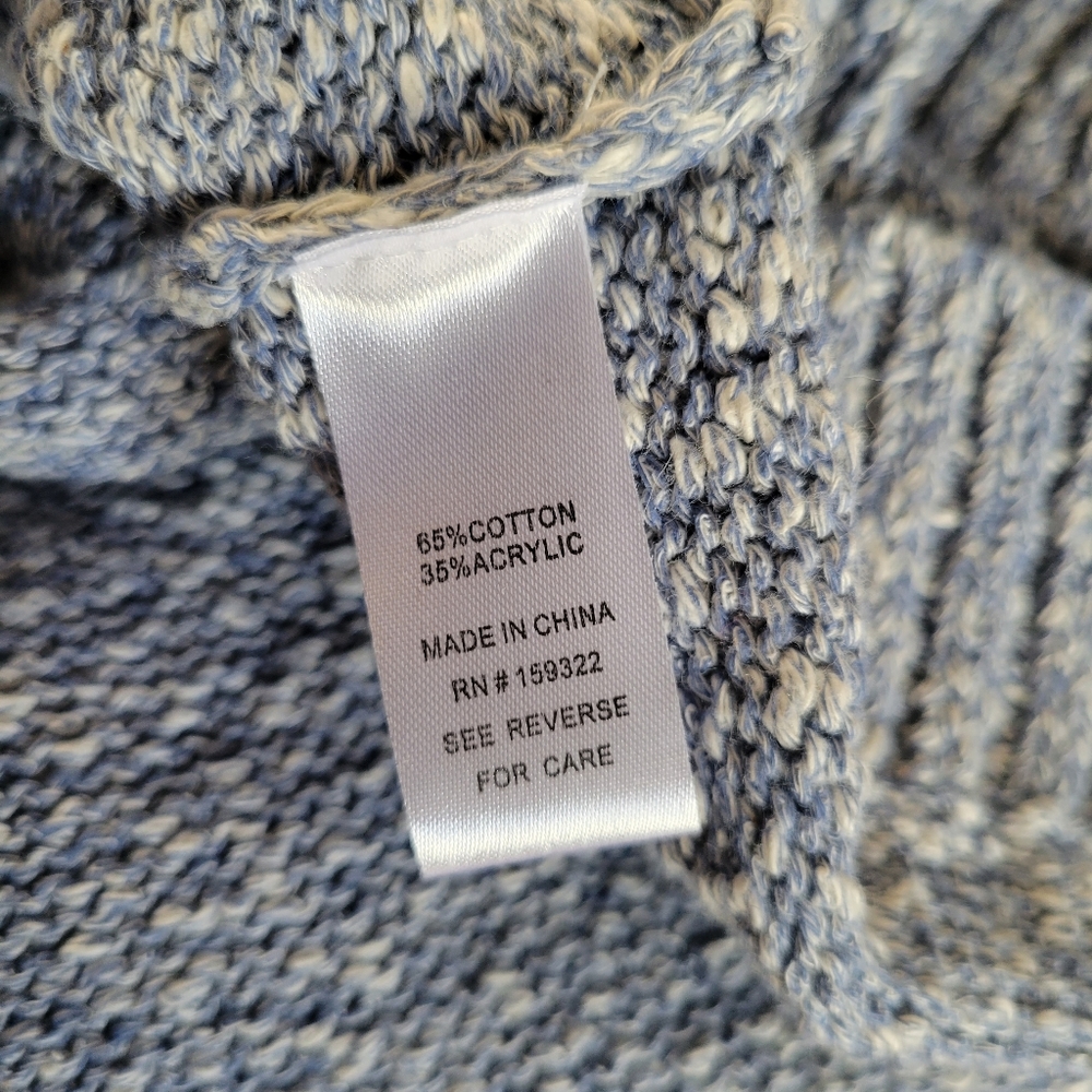 Central Park West New York Senna Denim Knit Cropped Sweater M - Picture 11 of 12